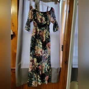 Floral Peasant Long Dress